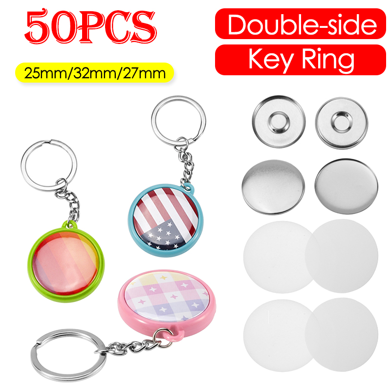 50개/세트 25mm 32mm 37mm 양면 키체인 배 - Button Badge Blank 리뷰 및 가격